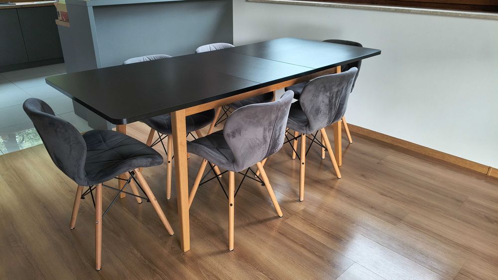 Stół z krzesłami 80x140 80x180