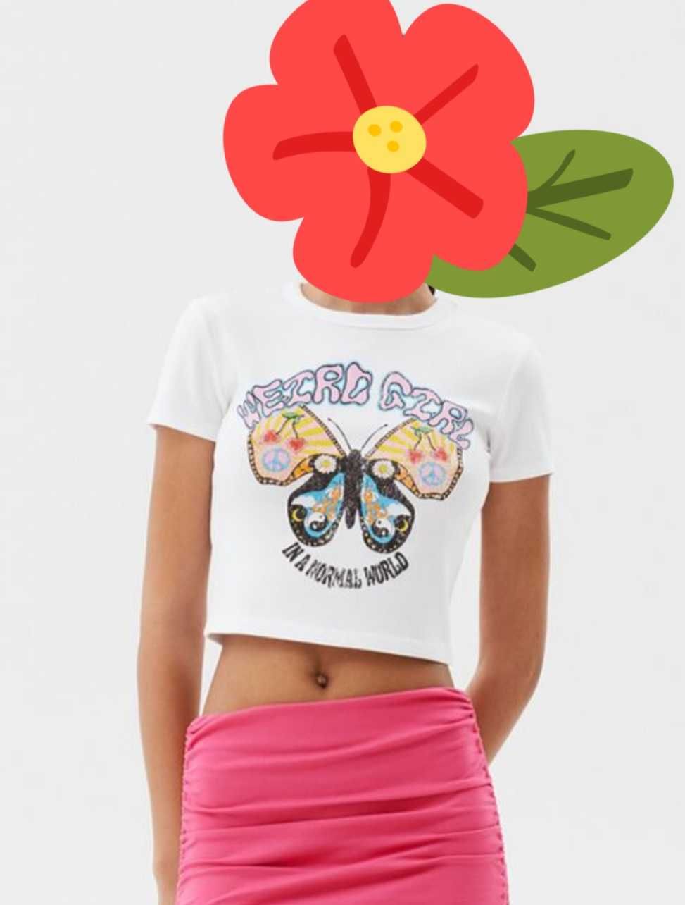 M 38 crop top koszulka Bershka