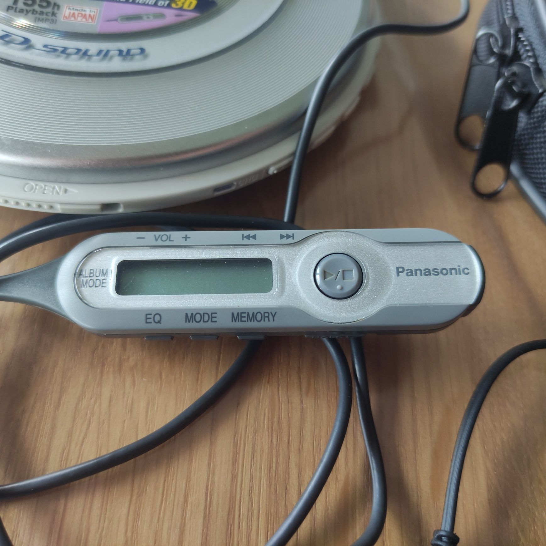 Discman Panasonic SL-CT520, pilot, pokrowiec + gratis słuchawki SONY.