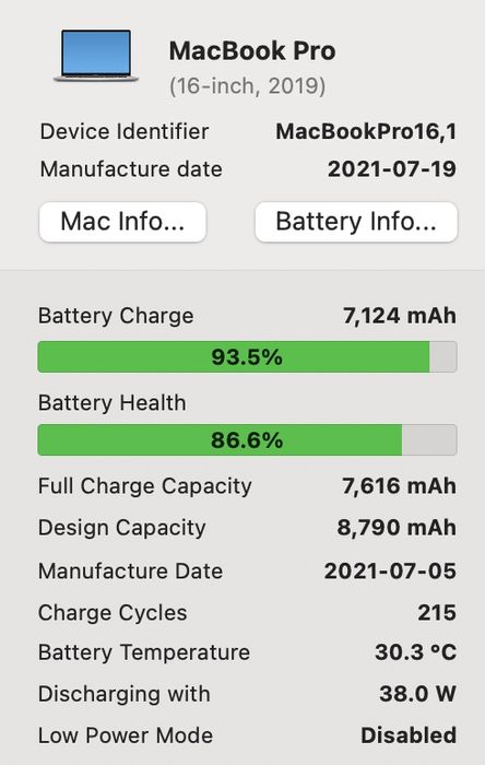 MacBook Pro 16 2019 Intel i9 32GB RAM 512GB Radeon 5500 4Gb