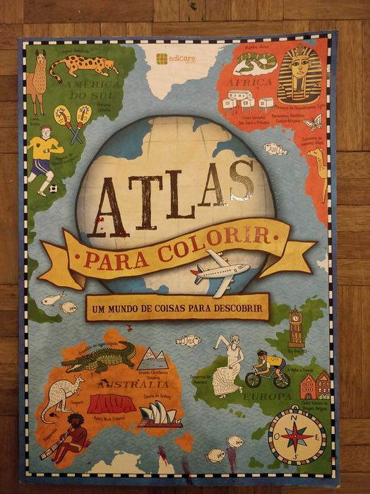 Livro para colorir Atlas do Mundo.