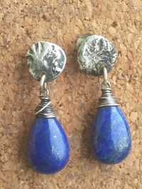 Srebrne kolczyki - lapis lazuli