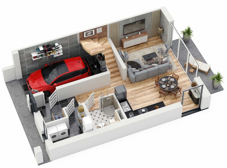 Jerzmanowa nowe domy w zabudowie bliźniaczej  z garażem