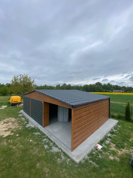 Garaż blaszany 6x5.8 plus wiata 3 x 5.8, profil zamknięty. PRODUCENT.