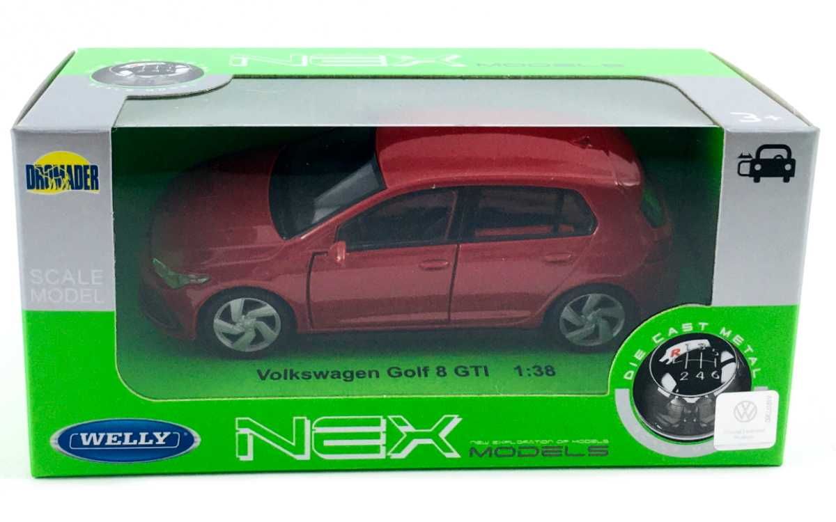 Volkswagen VW GOLF 8 GTI model WELLY 1:38 czerwony