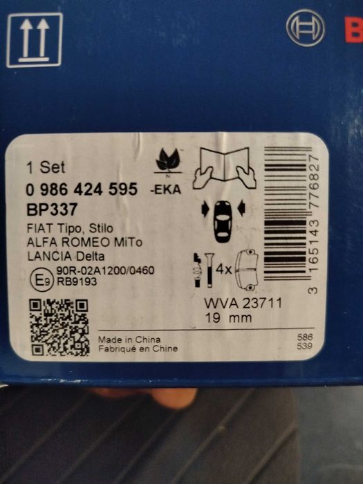 Pastilhas de travão Bosch novas