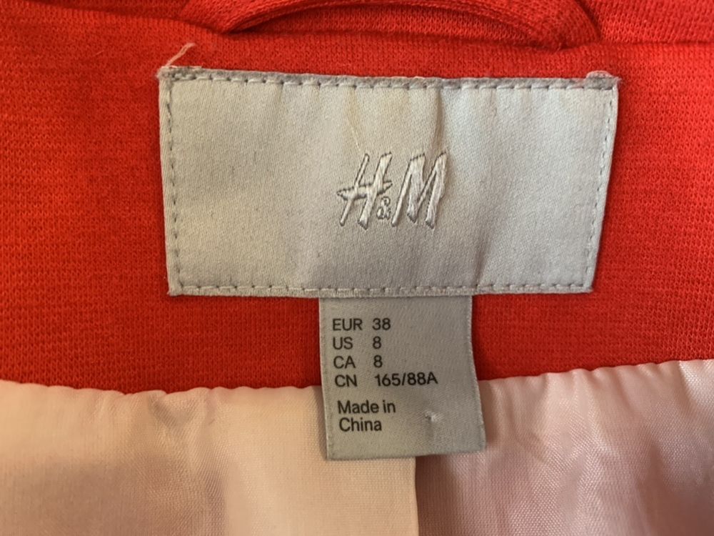 H&M czerwony żakiet marynarka stan bdb+ r. 36/38