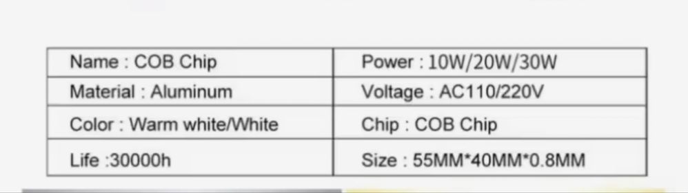 LED чіп  10 Вт для прожектора