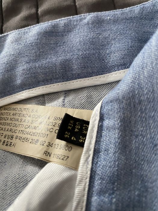 Spodnie len bawełna Massimo Dutti S