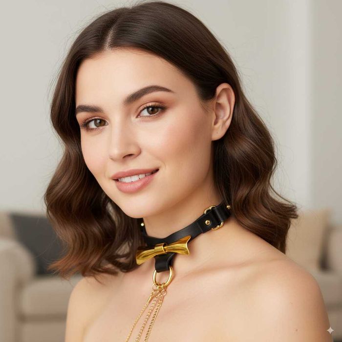 Чокер Upko Butterfly Упко кожаный "ошейник" с бантиком