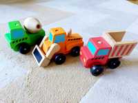 Układanka samochody drewniana zabawka puzzle dla maluchów