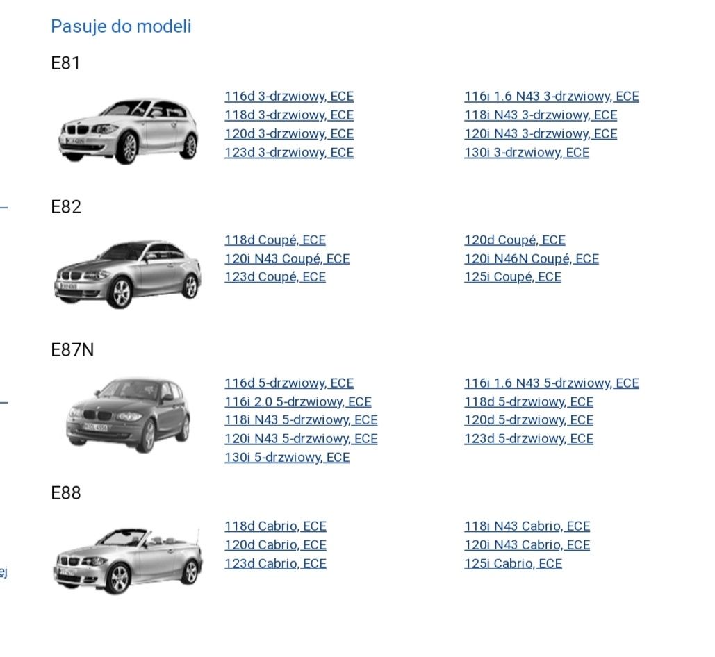 BMW e81 e87 żaluzja wlot powietrze