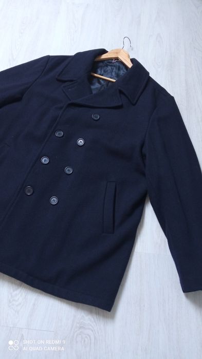 Krótki płaszcz jesienny zimowy wełniany męski bosmanka xl