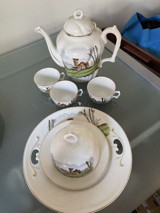 Conjunto de Chá/Café classico em porcelana