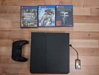 PS4 fat 500 GB + 3 gry