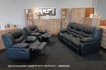 Nowy Komplet 311 REGAN ( Relax ) Skóra -Czarna, OUTLET -34% Meble Pyka