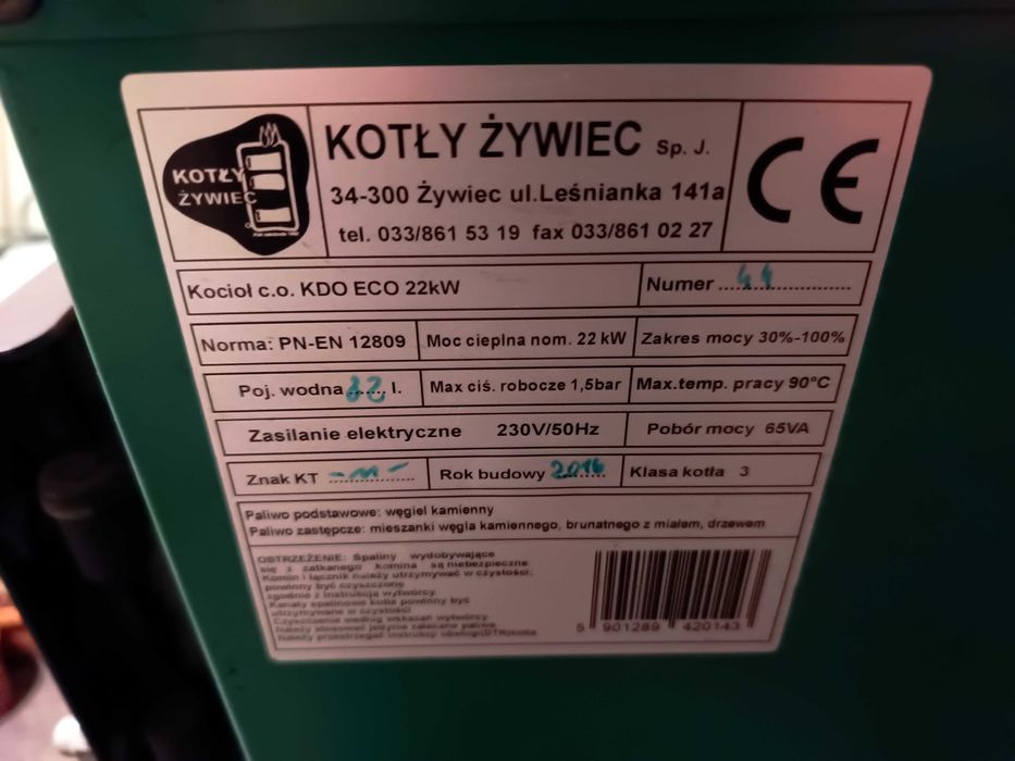 Części pieca, kotła ekogroszek Żywiec 22kW podajnik mało używane