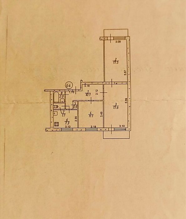 Продается 3 кв на Космосе!