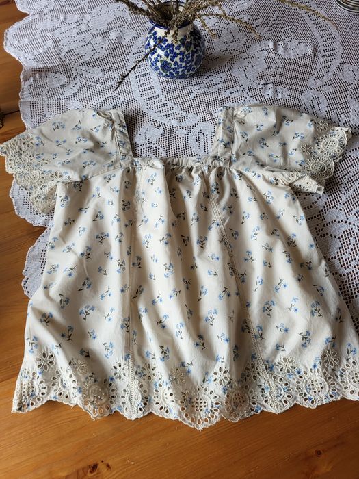 Bluzka boho pastelowa azurowa