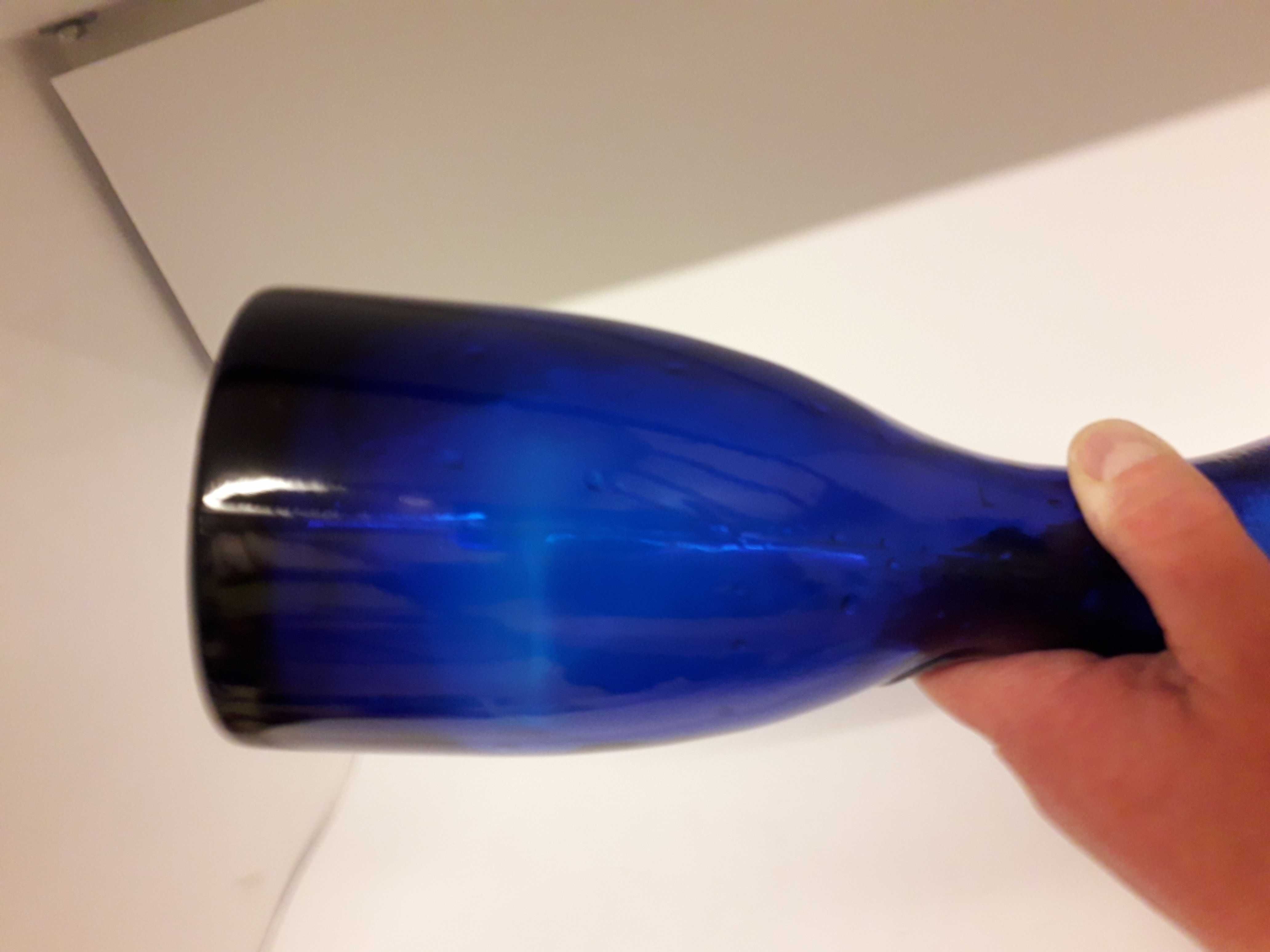 Szkło kobaltowa butla ze smugami dekanter 1litr
