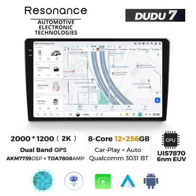 Универсальна магнітола DUDU 6 2K 9,5" 6/64 Гб, 2000x1200, GPS + 4G +CP