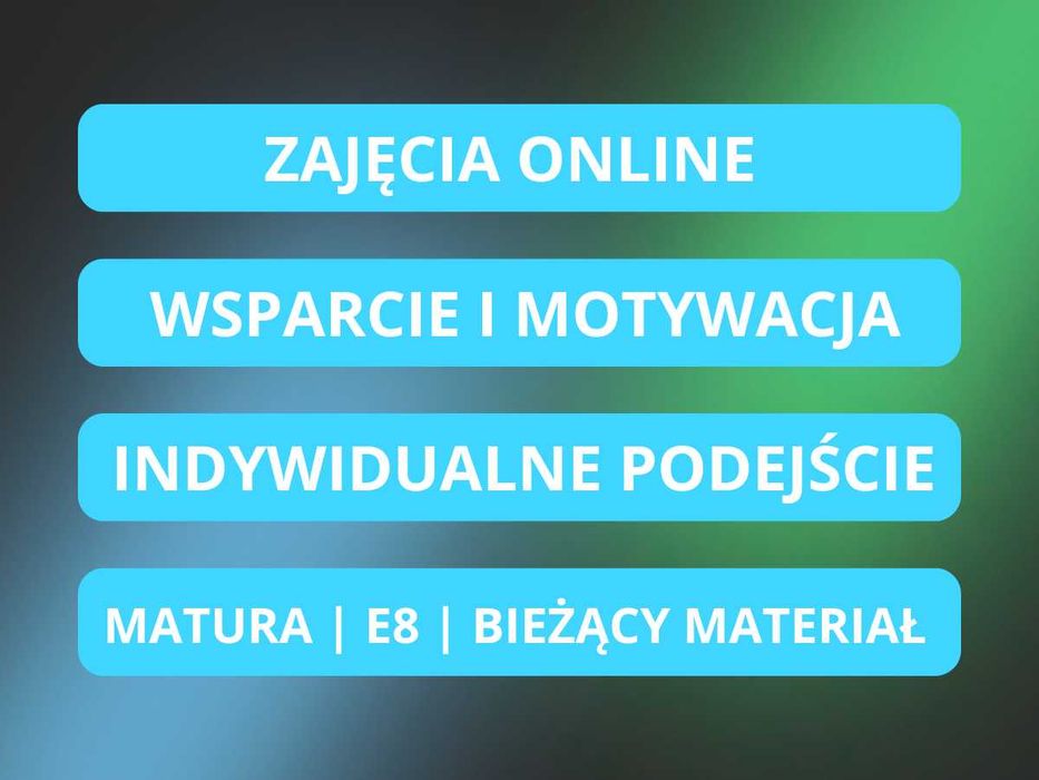 Korepetycje Matematyka zdalne ONLINE, E8 MATURA, szkoła średnia/podst.