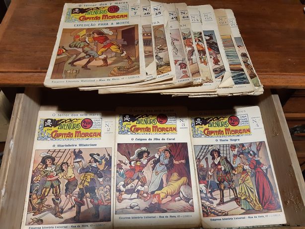 Lote de 12 antigos livros as Aventuras do Capitão Morgan anos 40