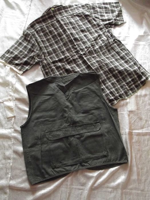 Zestaw męski: modna koszula + bezrękawnik rozmiar L
