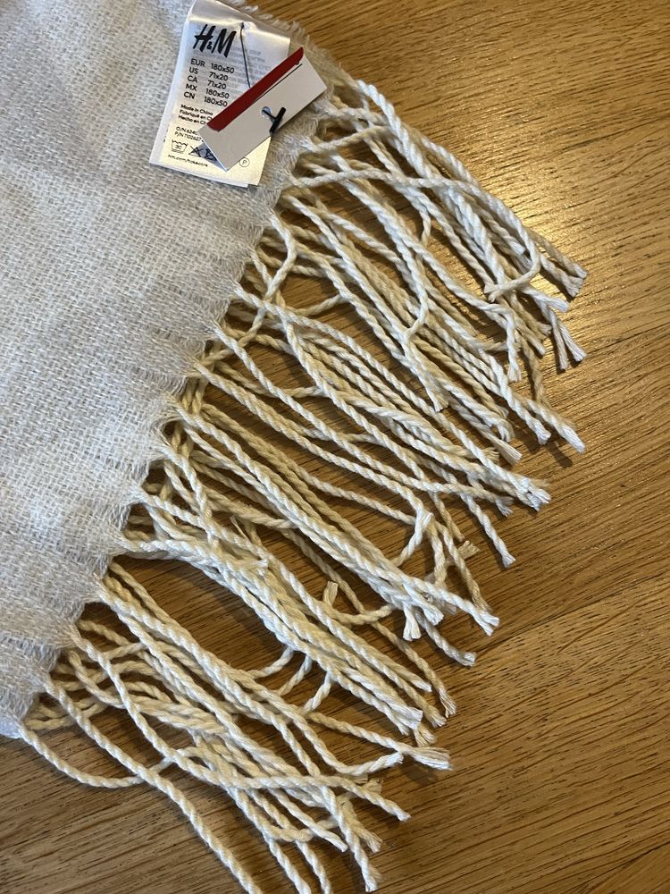 Damski szal  szalik z frędzelkami h&m