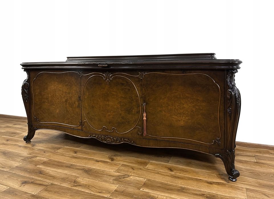 KOMODA rzeźbiona ROCAILLE falista BUFET ANTYK 5 szuflad SZAFKA pod TV