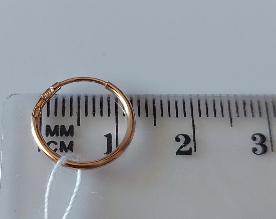 Моно-сережка конго (кільце) d-1cm золото 585 проба нова