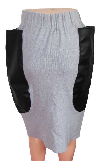 Designerska spódnica kieszenie eko skóra S/M