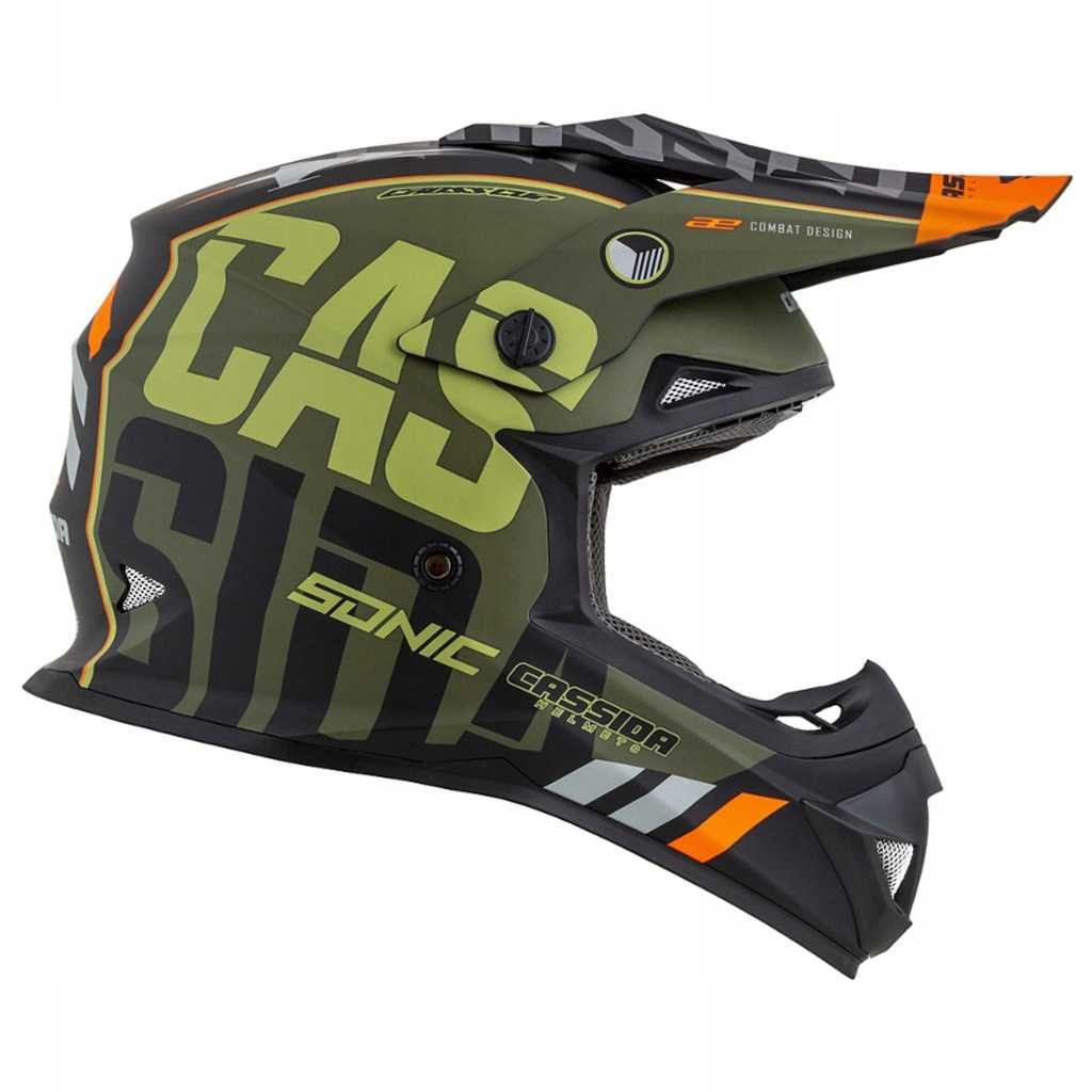 Kask Motocyklowy Cross SONIC Filtr weglowy + GOGLE