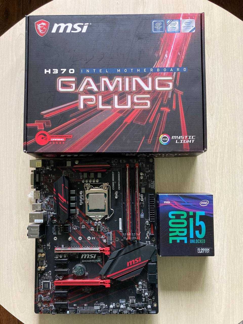 Продаю MSI H370 Gaming Plus + i5 9600k + DDR4 16g (2x8)