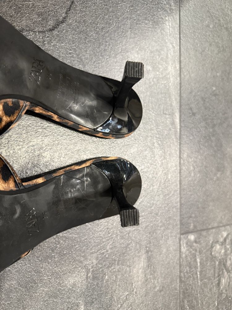Мюли босоножки zara leopard леопард принт
