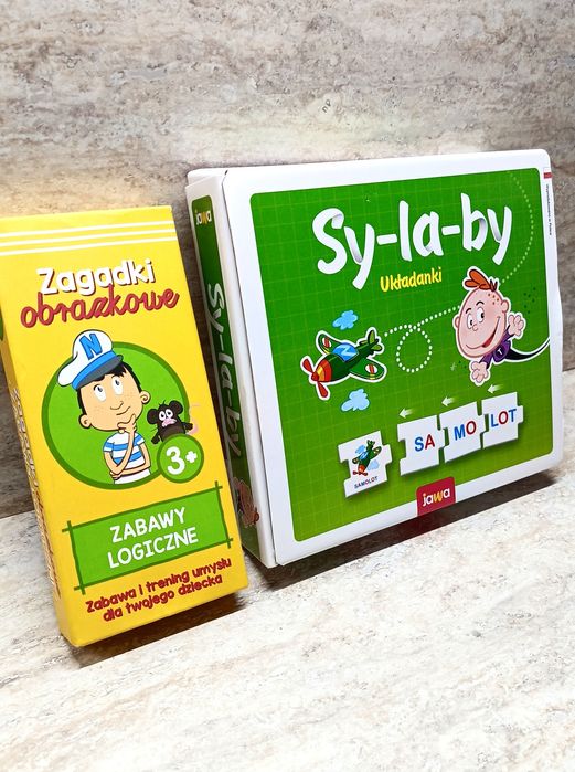 Gry edukacyjne sylaby 2 szt: czytanie sylabowe + zabawy logiczne