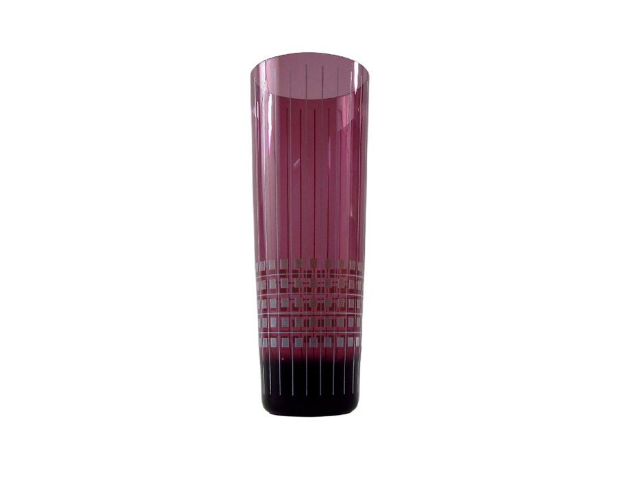 vintage 1960 piękny fioletowy szklany wazon