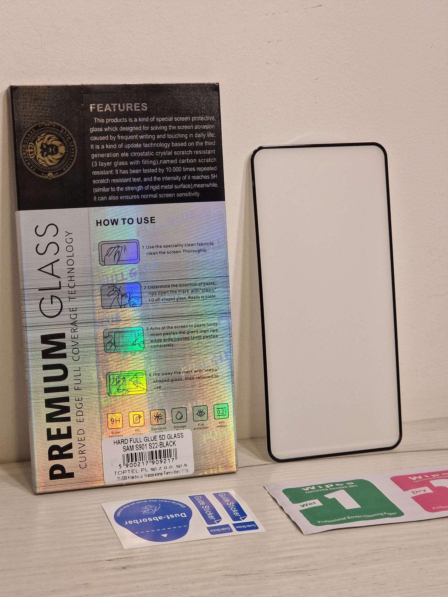 Hartowane szkło HARD Full Glue 5D SAMSUNG S22 with fingerprint unlock