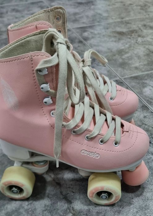Patins paralelo Rosa 36 como novos garantia