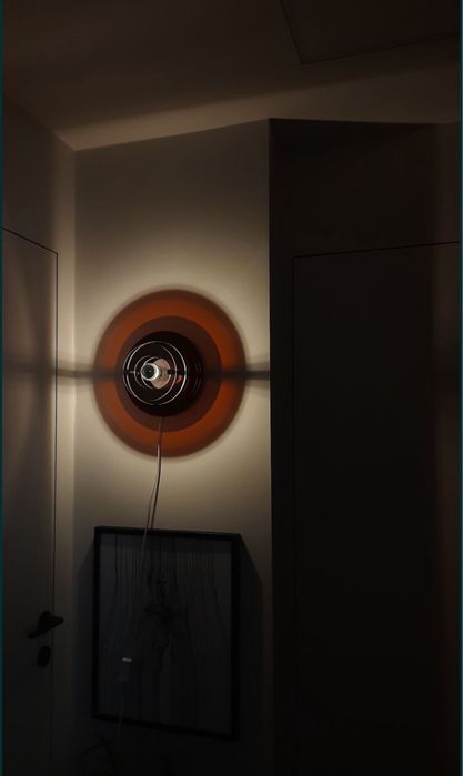 Lampa kinkiet brązowa akrylowa sufitowa w stylu vintage