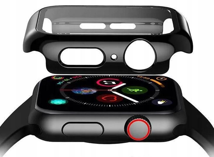 2W1 Etui Case Do Apple Watch 9 8 7 45Mm Pełna Ochrona 360 Czarne