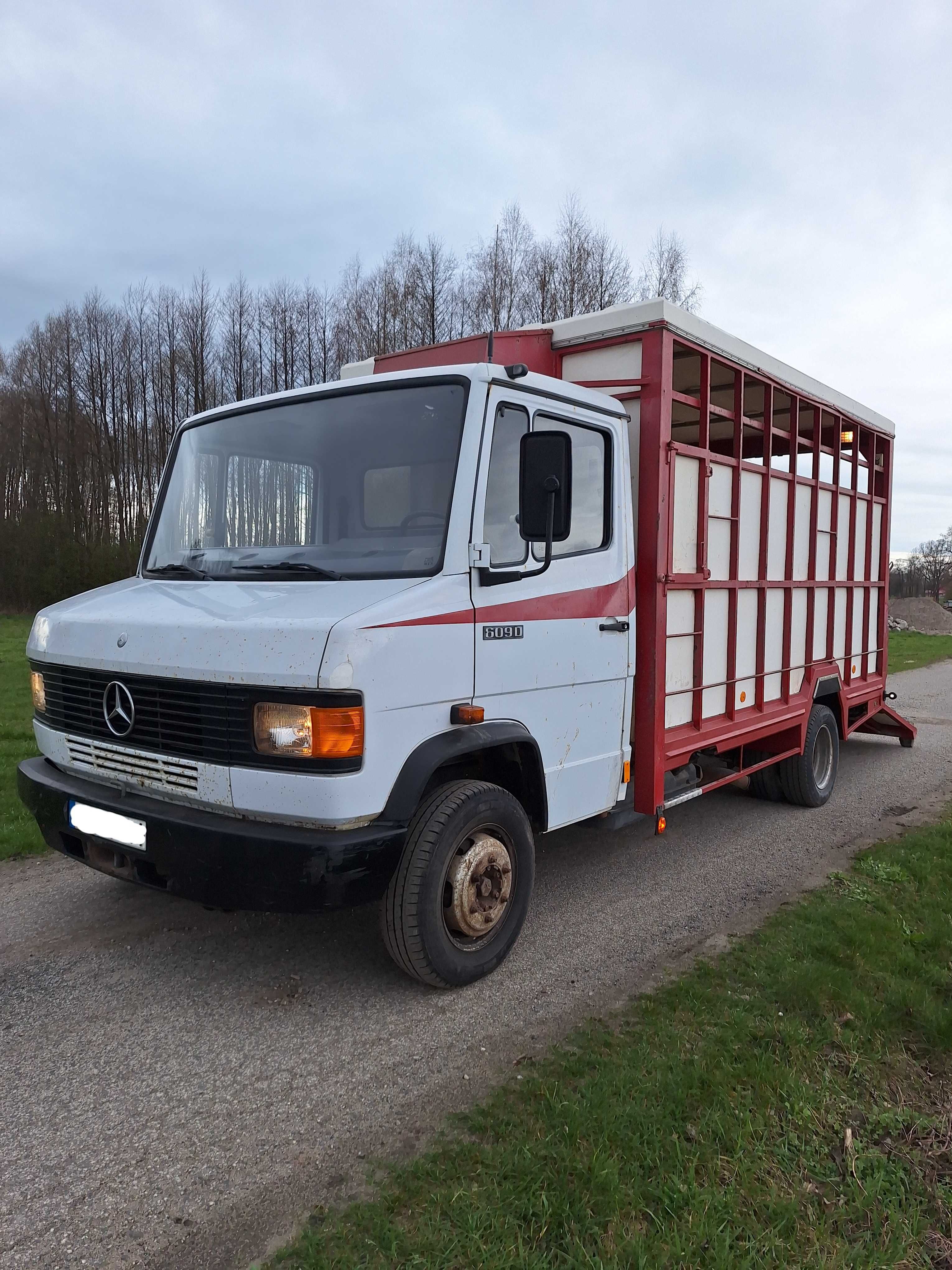 Mercedes 609 do przewozu zwierząt, żywca, kat b koniowóz do 3.5T