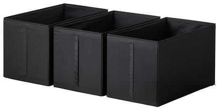 IKEA SKUBB czarne pudełka 55×31×33 cm – 6 sztuk
