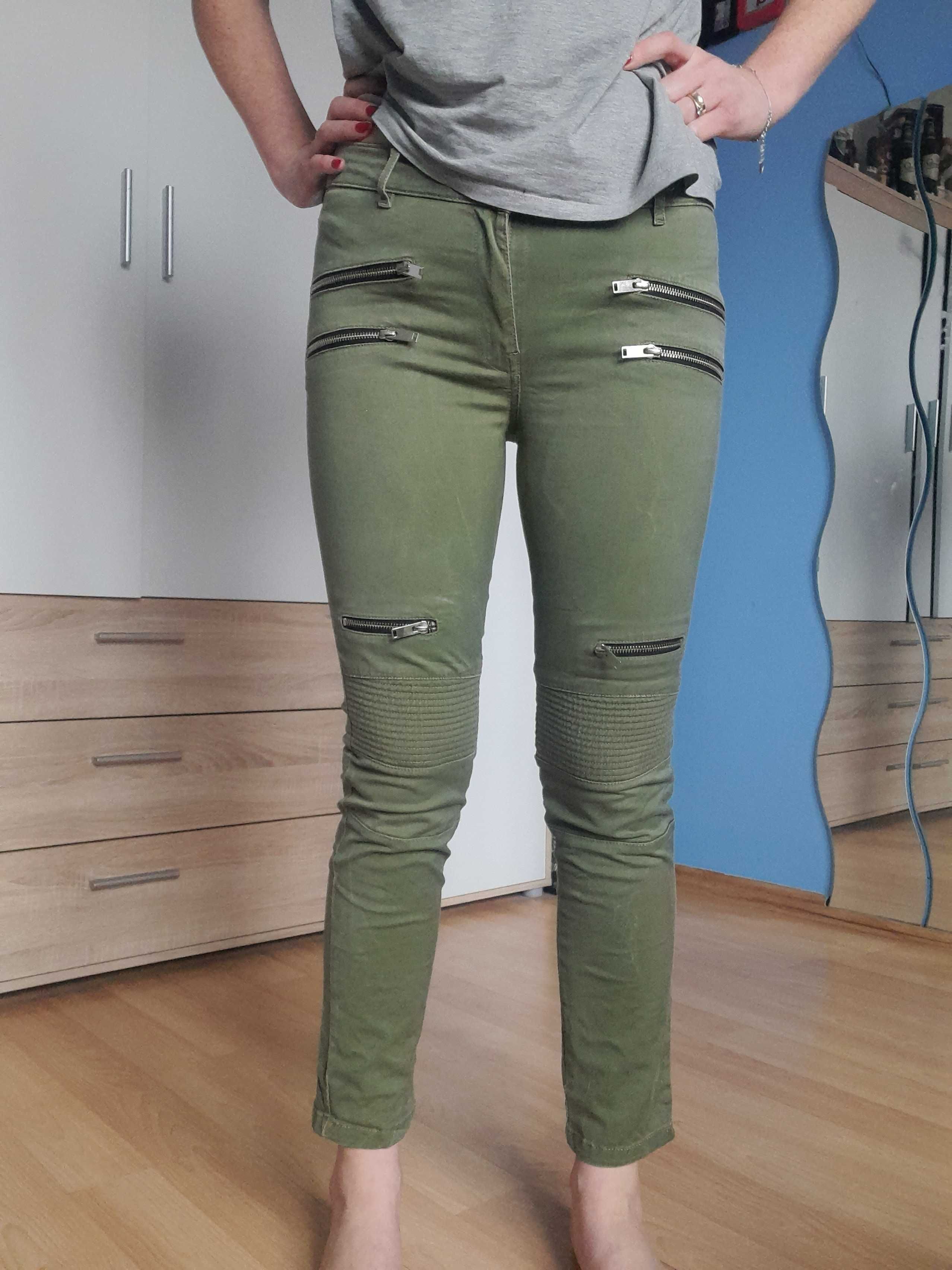 Mango spodnie butelkowa zieleń 38