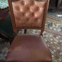 Cadeiras Madeira Antigas, Estofo Pele, Ikea,  Vintage - Recheio Casa