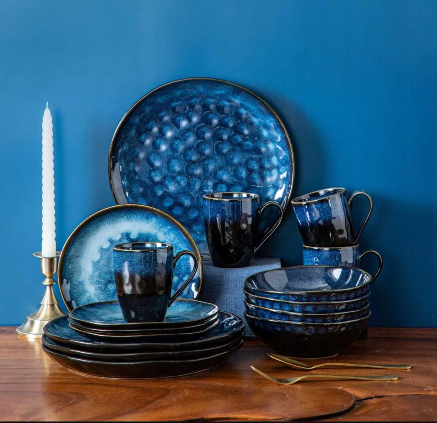 Zestaw obiadowy MALACASA 16 el. porcelana luksusowa elegancja