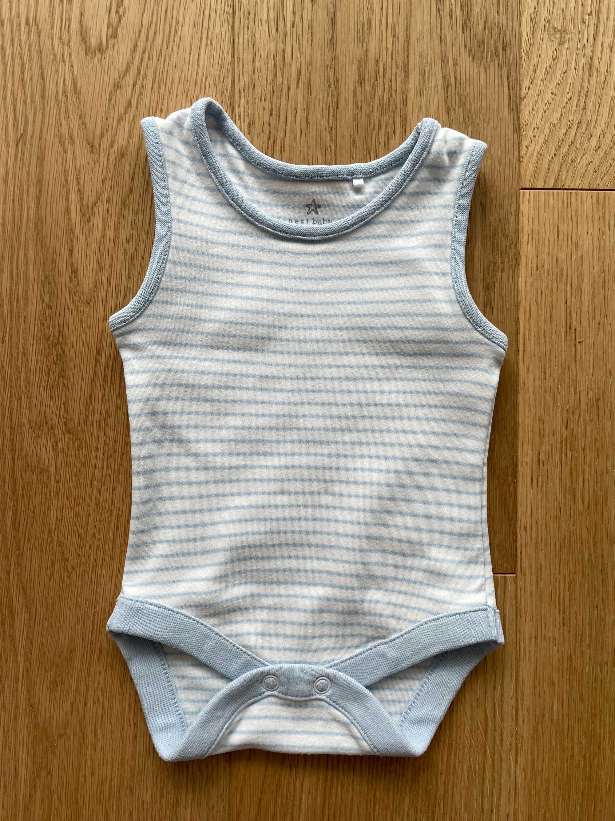 Body niemowlęce Next Baby (biało-błękitne, 56 cm)