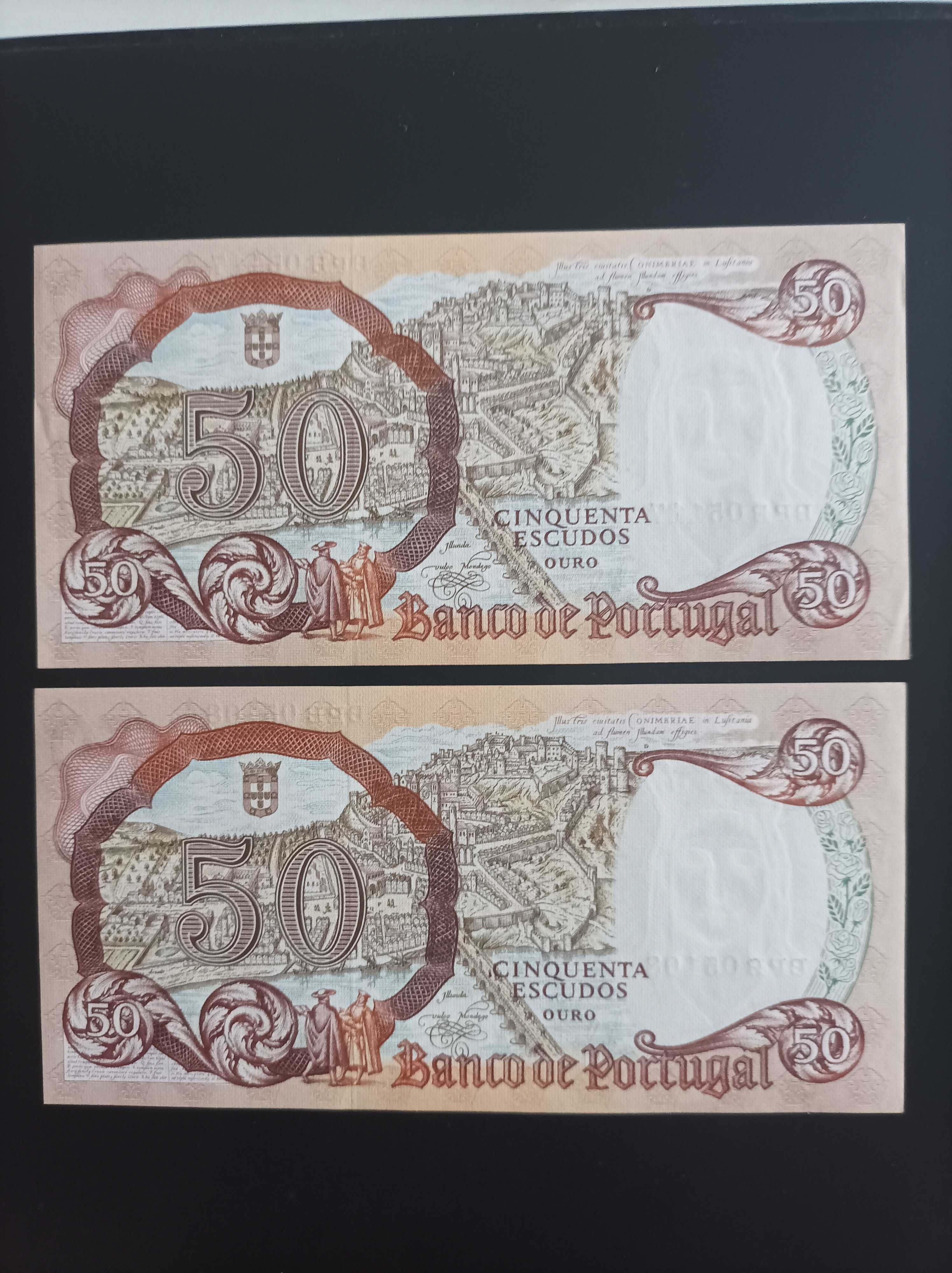 2 notas de 50 escudos Rainha Santa Isabel, não circuladas.