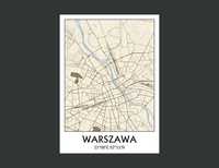 Plakat mapa- Warszawa nr 3 - 50x70cm