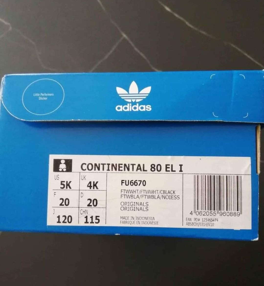 Sapatilhas Adidas Continental 80 EL I Criança, t20,NOVAS em caixa!